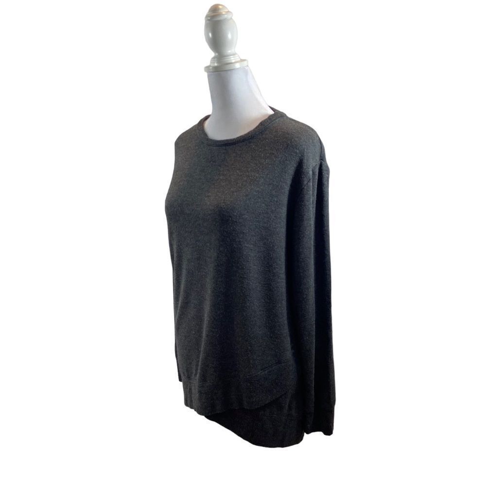 A New Day Grey Asymmetrical Hem Long Sleeved Top Size Small